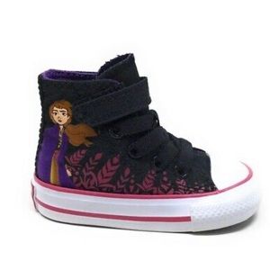 Converse Baby CTAS 1V Hi Disney Frozen Sneakers Black/Cherries White Size 5T